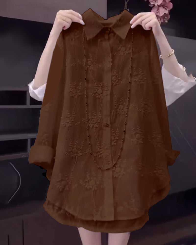 Linnea – Broderad skjorta med tappad axel - Stockholm-Select