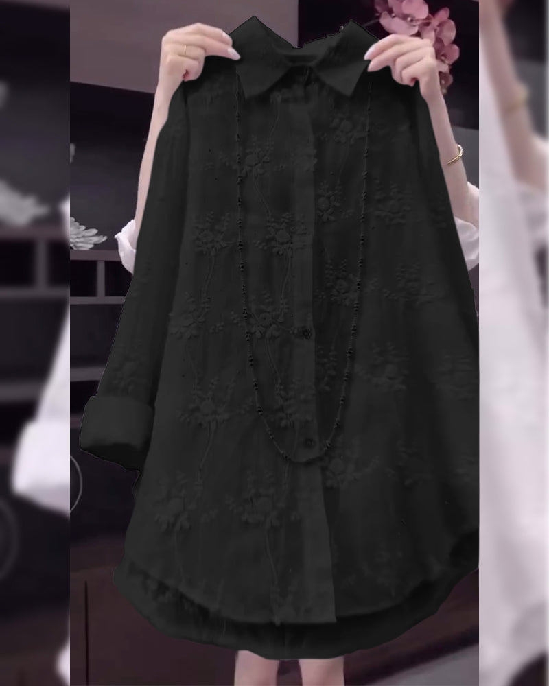 Linnea – Broderad skjorta med tappad axel - Stockholm-Select