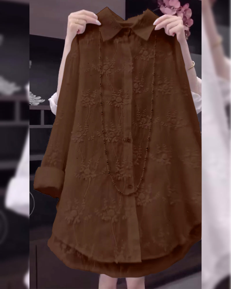 Linnea – Broderad skjorta med tappad axel - Stockholm-Select