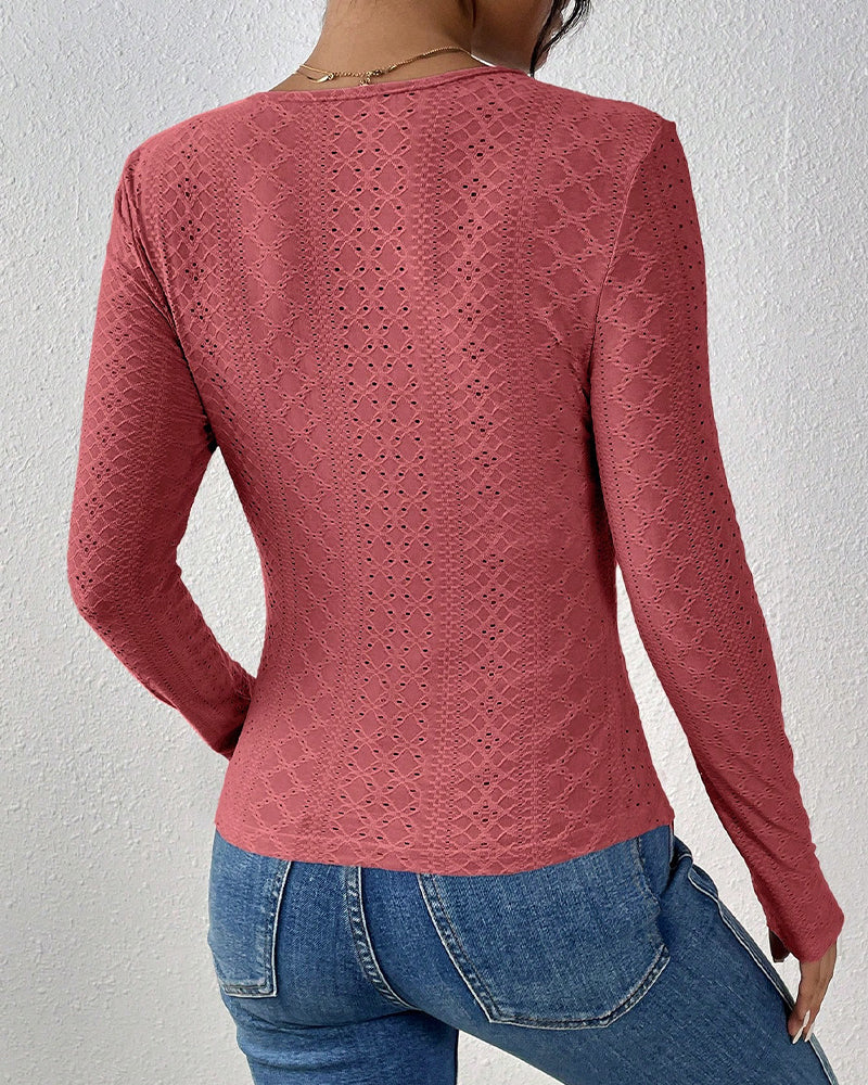 Saga – V-ringad Spets Topp - Stockholm-Select