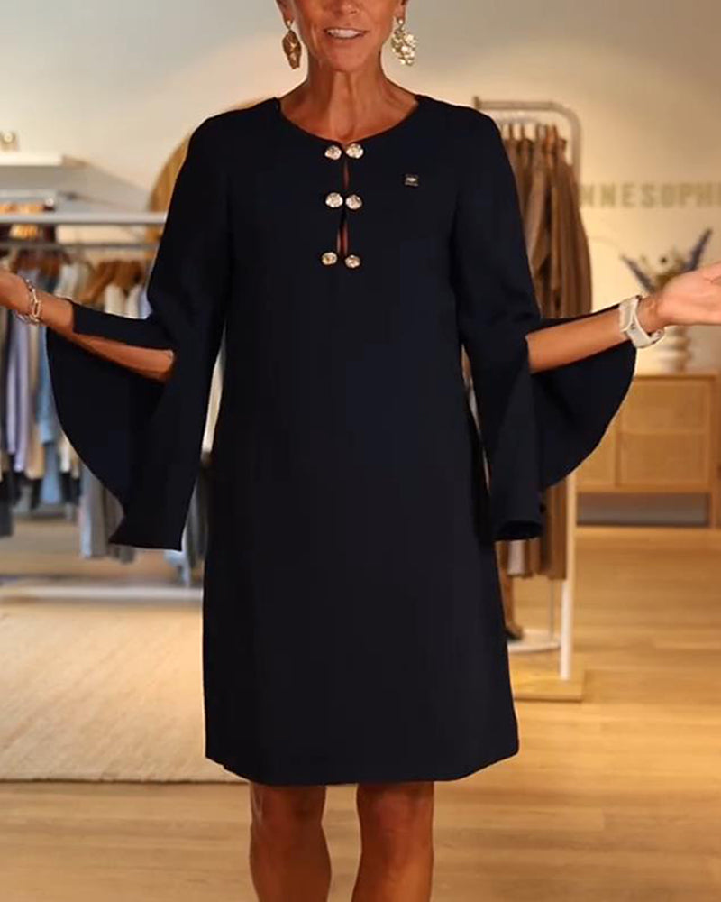 Elvira | Klänning Knäpptd Rak