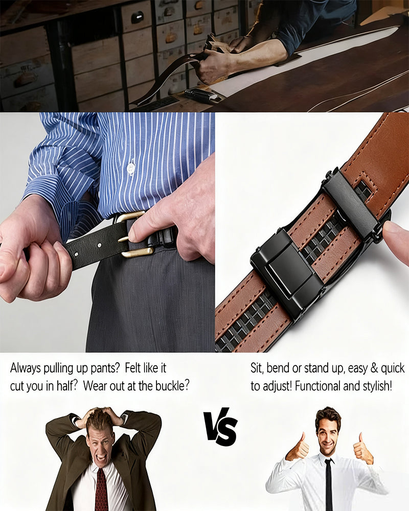 Nils – Läderbälte med automatspänne - Stockholm-Select