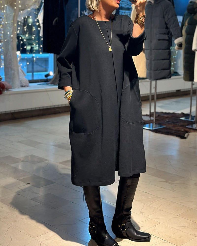 Elin – Enfärgad lös midiklänning - Stockholm-Select