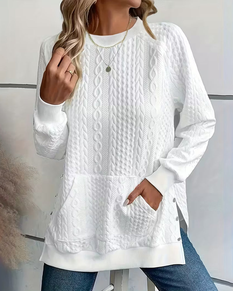 Sara – Sweatshirt med ficka och slits - Stockholm-Select