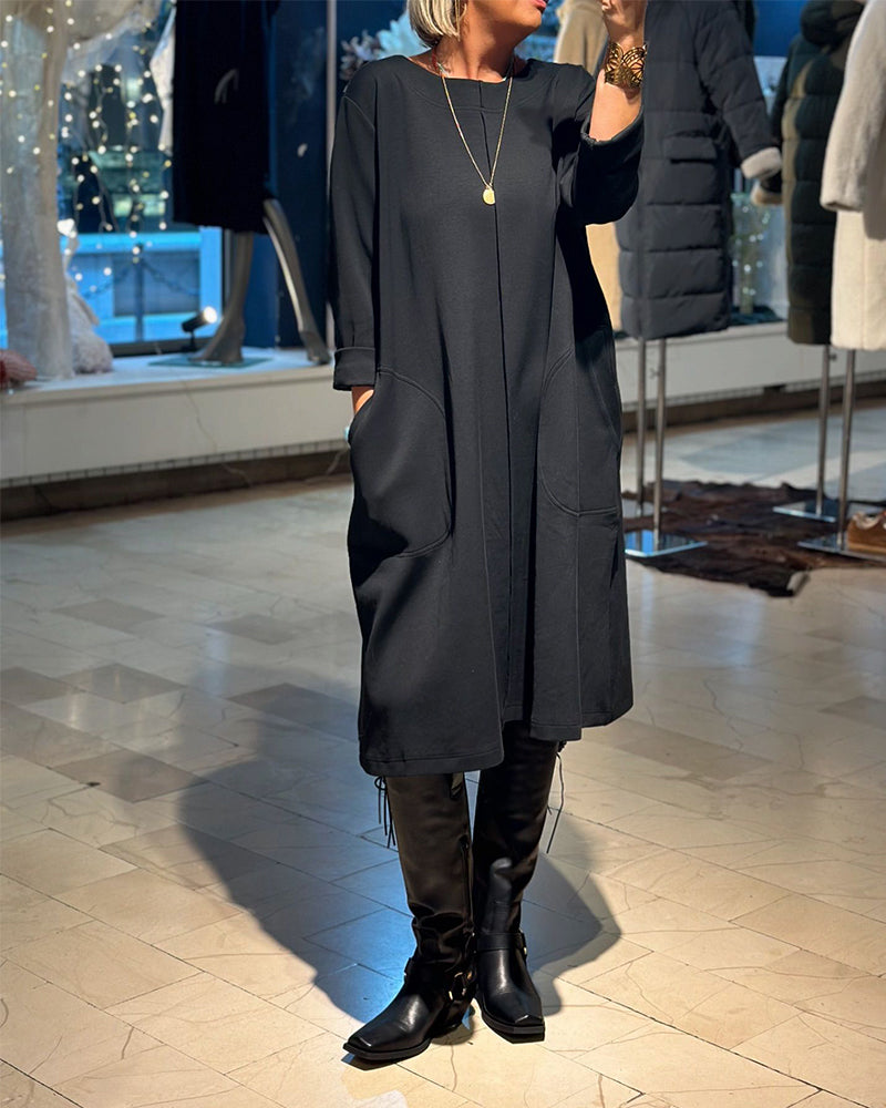 Elin – Enfärgad lös midiklänning - Stockholm-Select