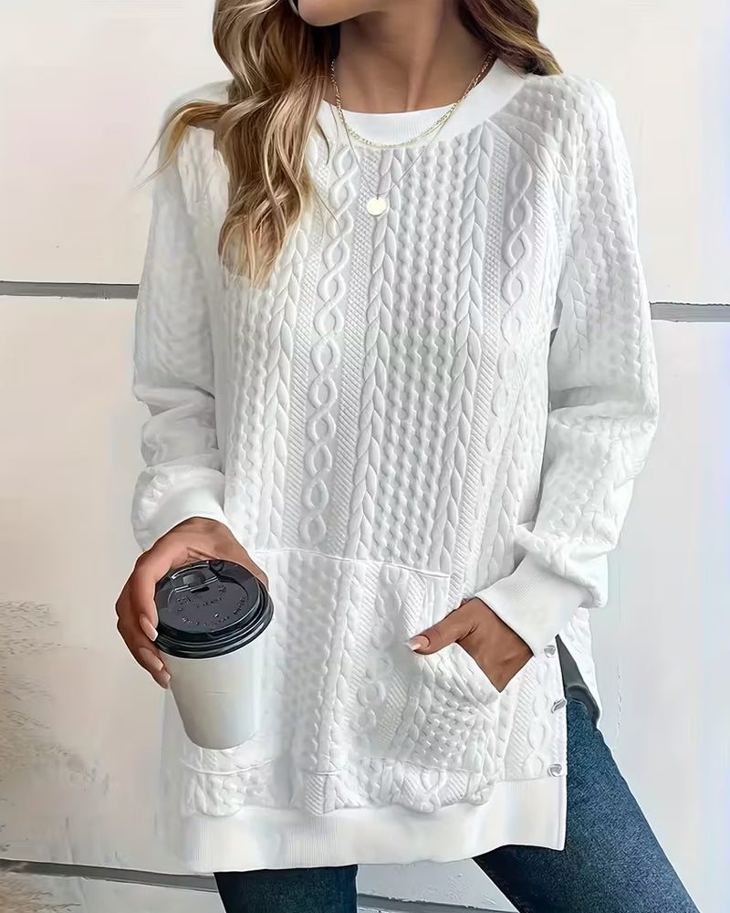 Sara – Sweatshirt med ficka och slits - Stockholm-Select