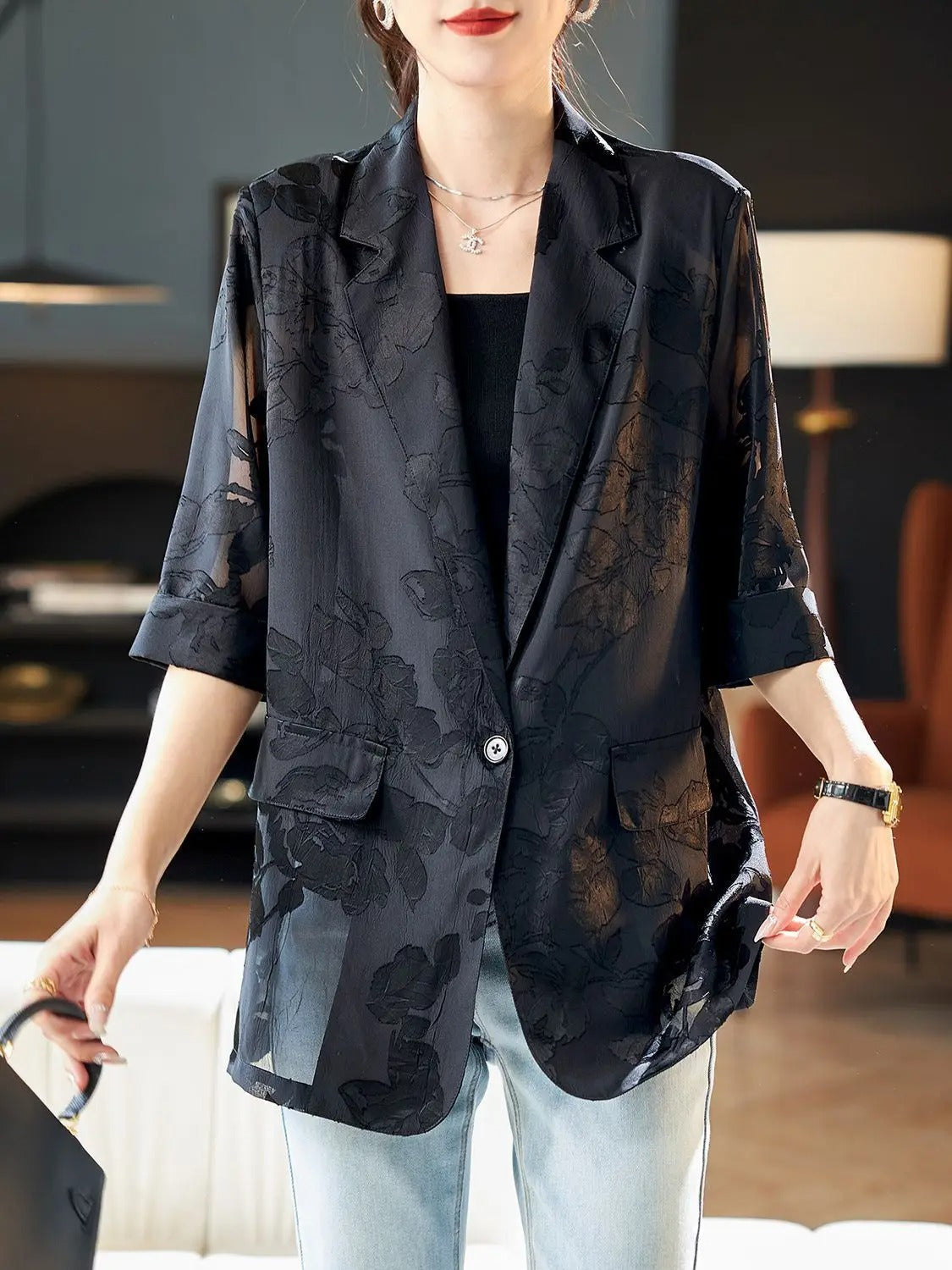 Alva | Blommig Blazer