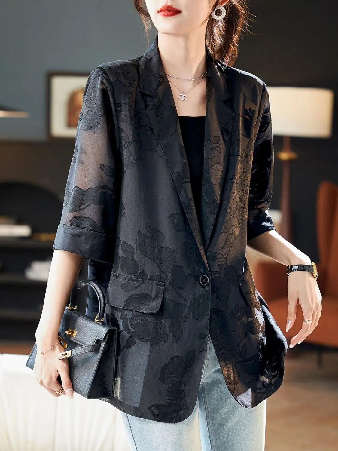 Alva | Blommig Blazer