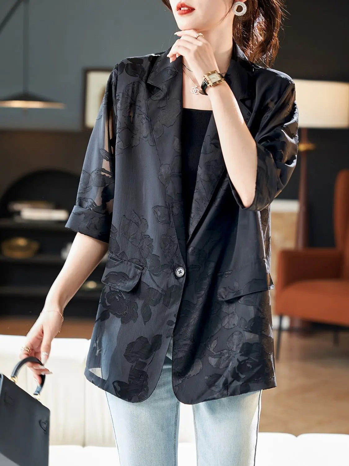 Alva | Blommig Blazer