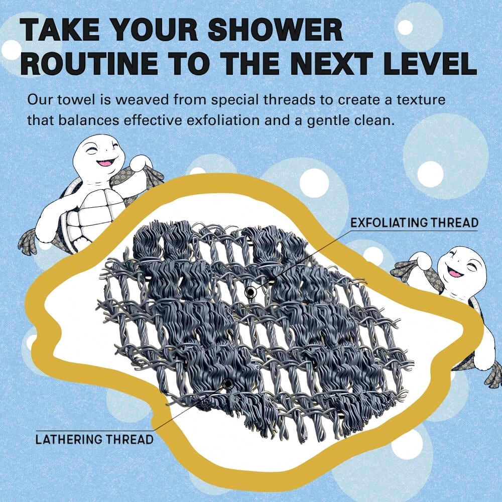 PureSkin | Exfolierande Antibakteriell Duschhandduk